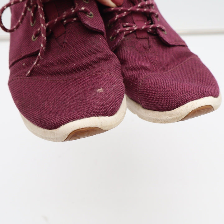 TOMS Sneakers Womens 8.5 Del Rey Burgundy Canvas Low Top Lace Up Fair