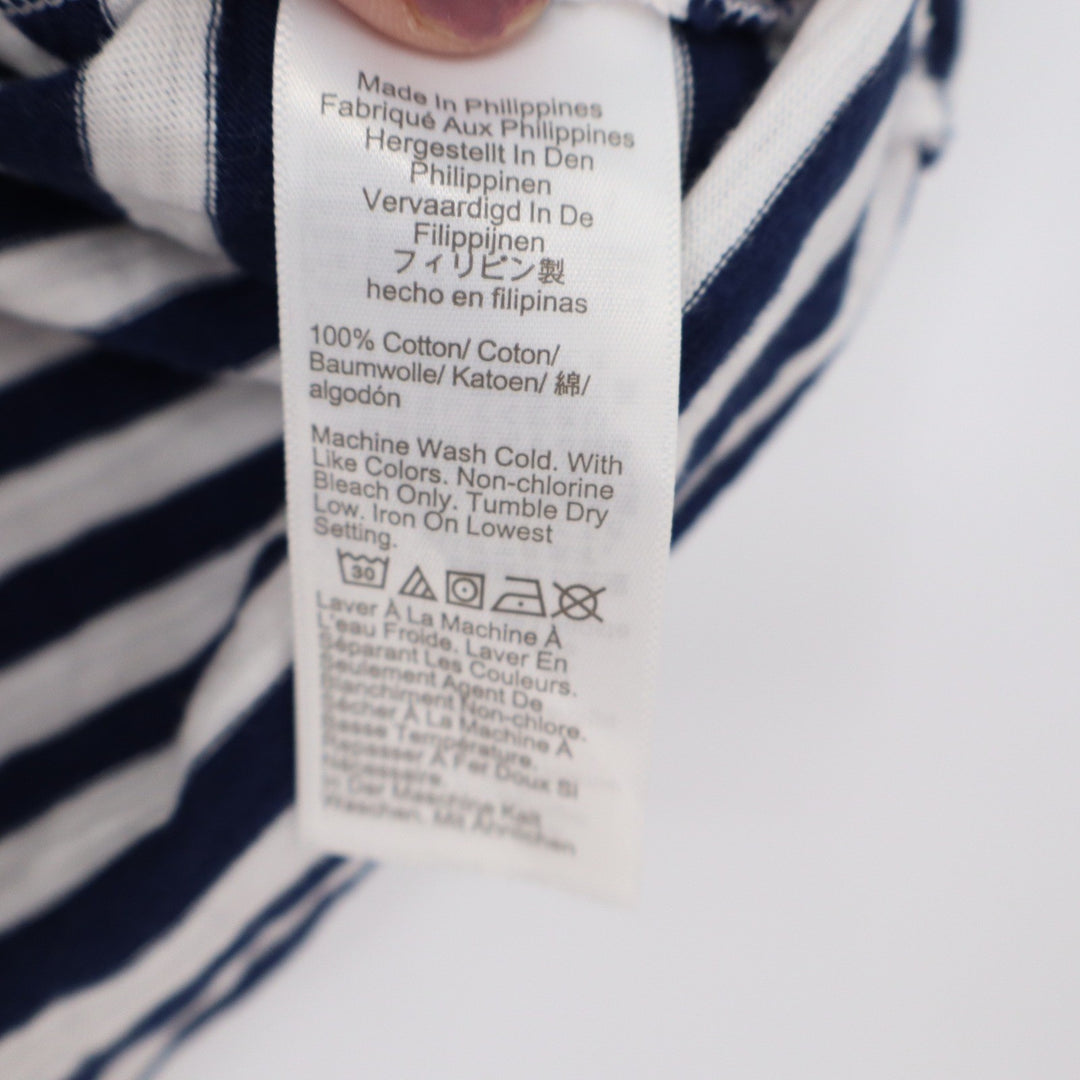 J.Crew Girlfriend Tank Top XS Navy Blue White Striped Cotton Sleeveless Shirt