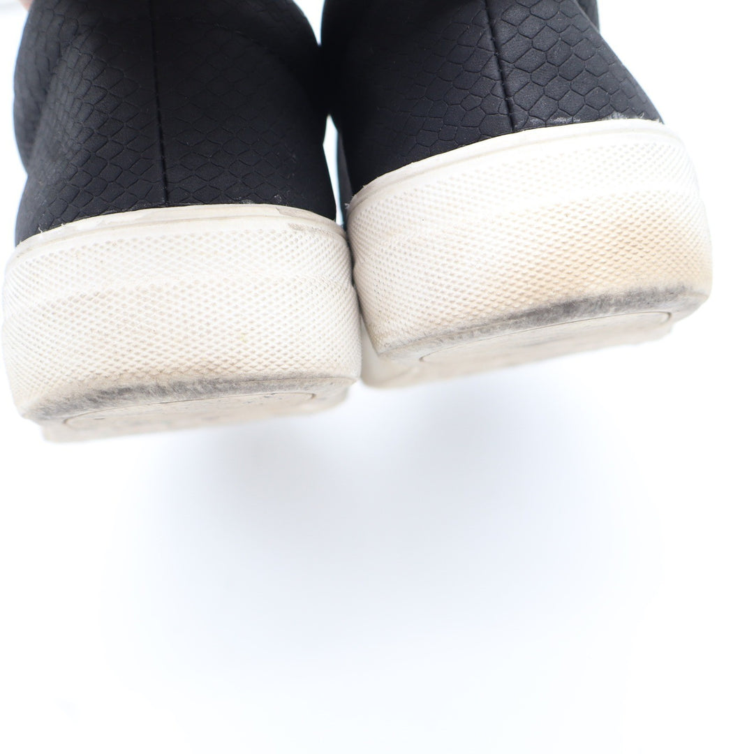 Soda Womens Black Snakeskin Textured Slip On Sneakers Platform Shoes Size 10