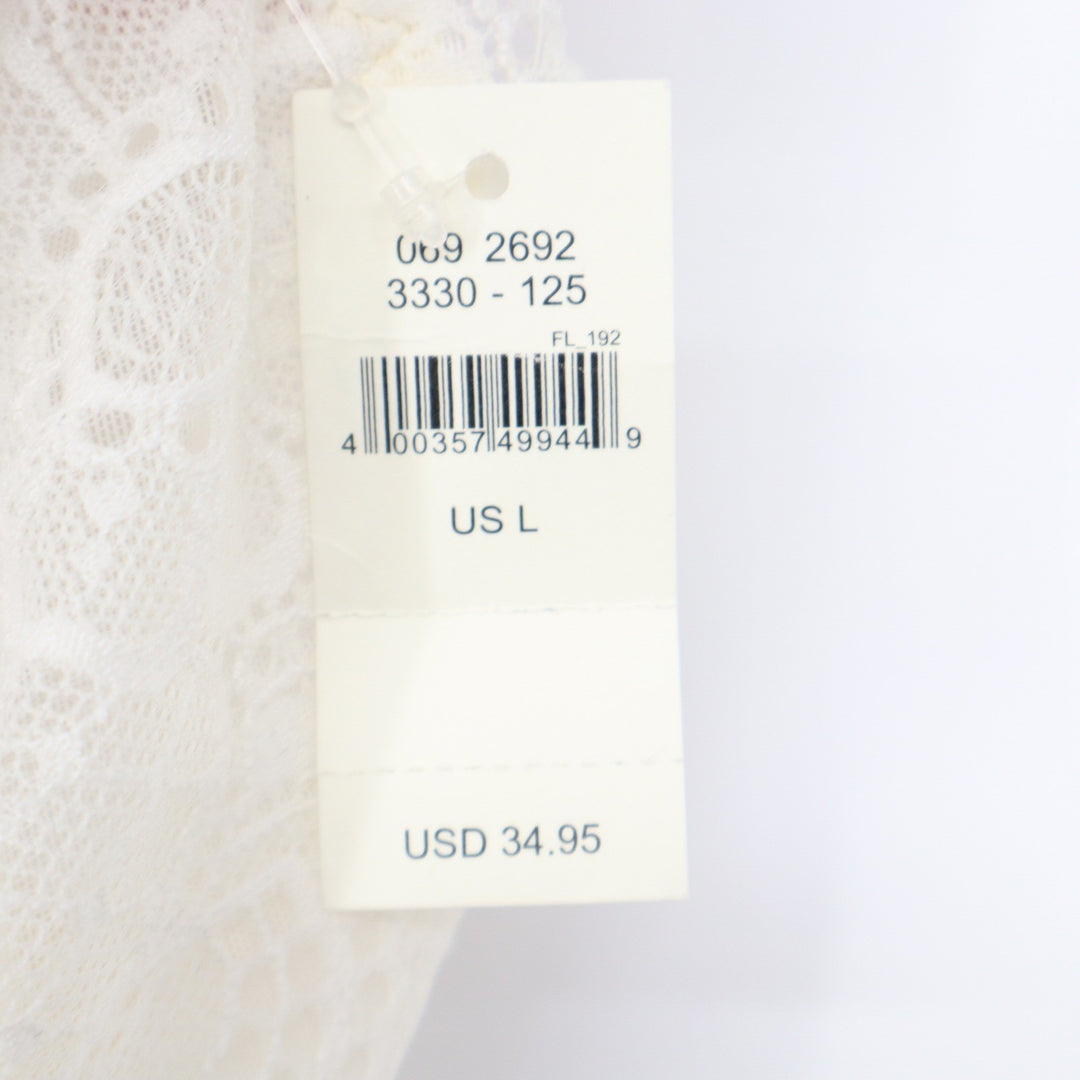 Aerie Cream Floral Lace Unlined Bralette Size L NEW