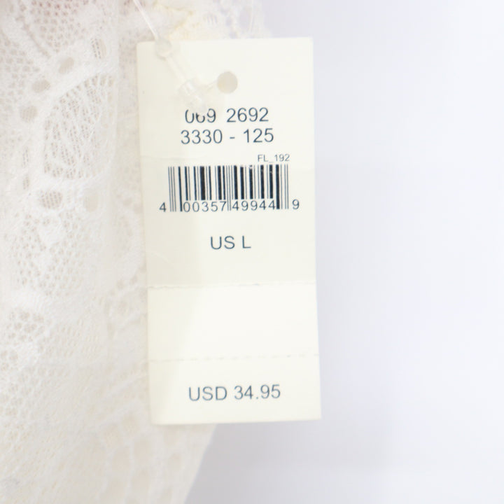 Aerie Cream Floral Lace Unlined Bralette Size L NEW