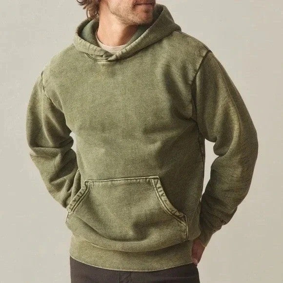 American Giant American Vintage Hoodie Unisex M Deep Olive Mineral Wash Fleece