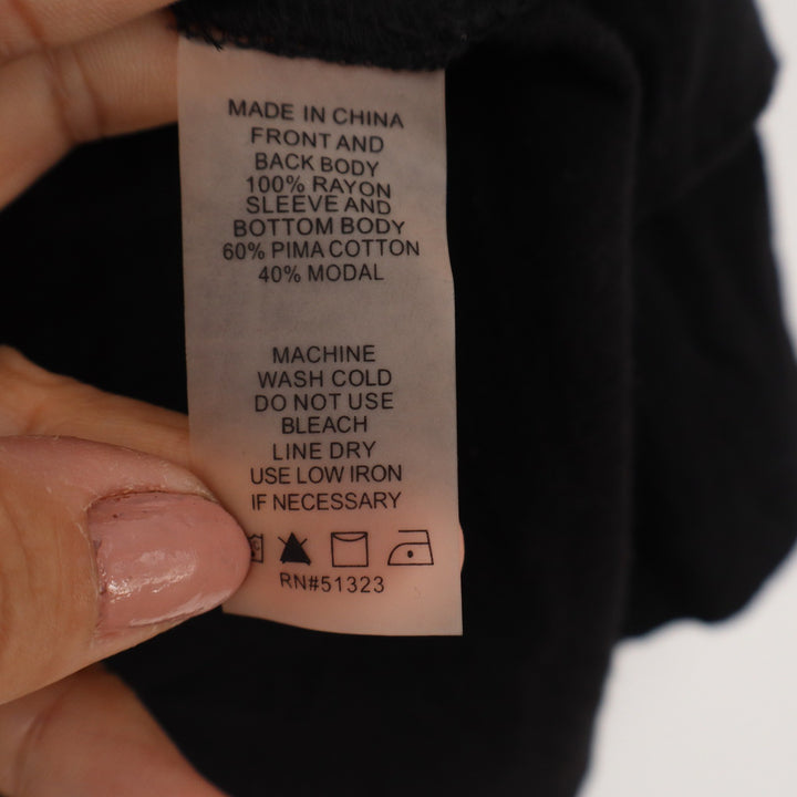 Two by Vince Camuto Womens Black Mixed Media Roll Tab Button Down Shirt Small