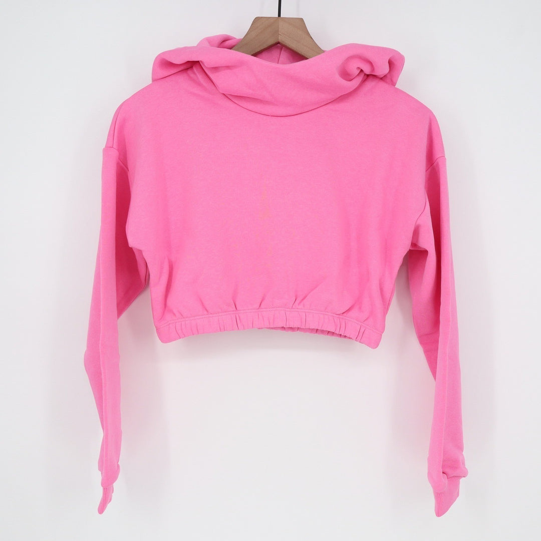 Naked Wardrobe Pink Cropped Hoodie Sweatshirt Small