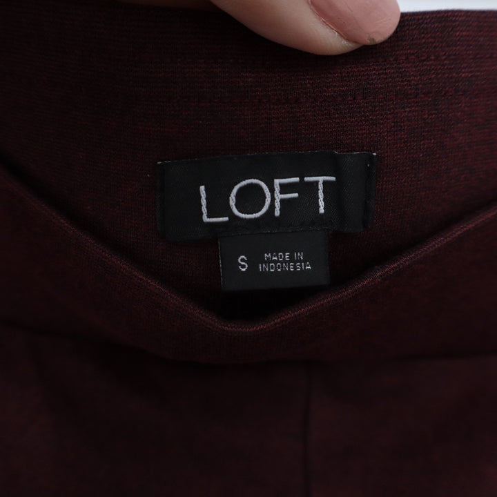 LOFT Womens Burgundy Pull On Skinny Leggings Pants Maroon Size S 12856