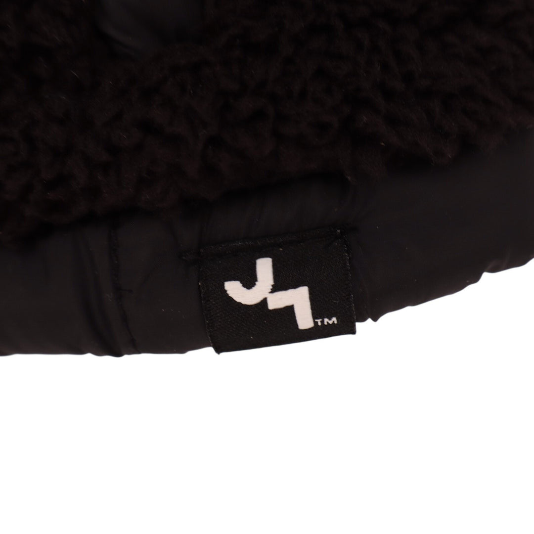 JoyLab High Pile Quilted Vest Womens Medium Black Nylon Faux Fur Full Zip Winter