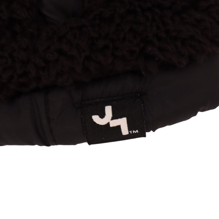 JoyLab High Pile Quilted Vest Womens Medium Black Nylon Faux Fur Full Zip Winter