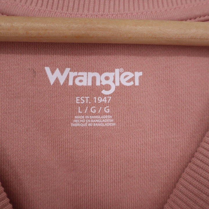 Wrangler Pink Cowboy Bronco Graphic Crewneck Sweatshirt Large