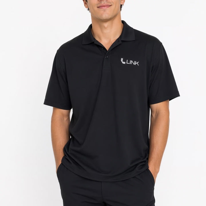 Nike Dri-FIT Legacy Link Polo Shirt Mens 2XL Black Short Sleeve Golf Tennis