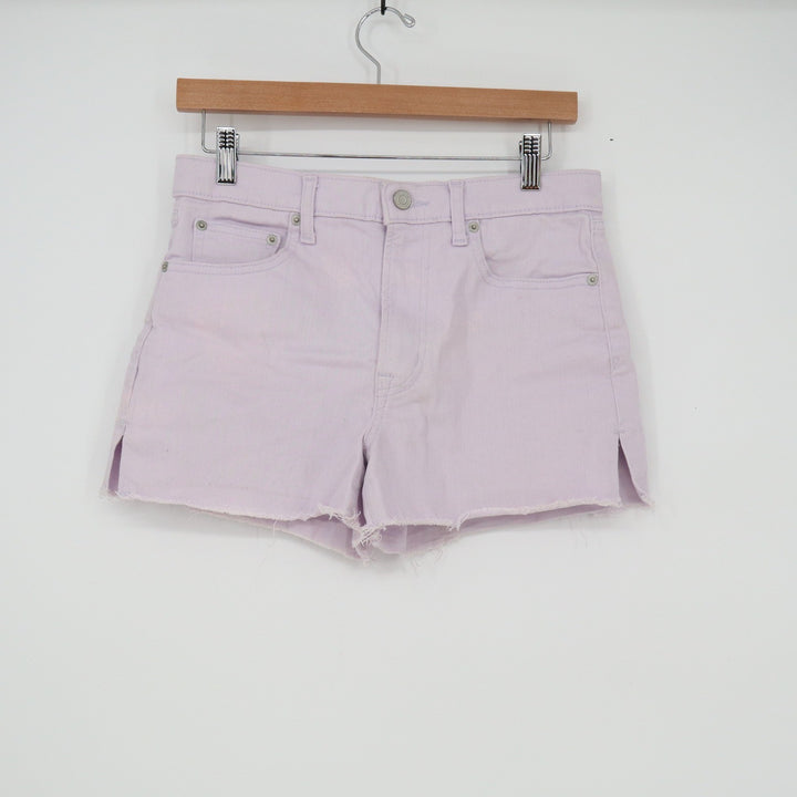 Gap Lavender Purple Denim Shorts Womens 28 High Rise Raw Hem 3 Inch Inseam