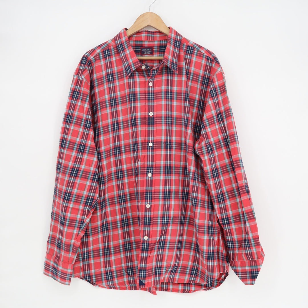 UNTUCKit Flannel Shirt Mens 3XL Multicolor Plaid Cotton Long Sleeve Button Up