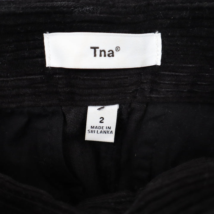 Aritzia TNA Ripcord Corduroy Chino Pants Womens 2 Black Cotton Relaxed Wide Leg