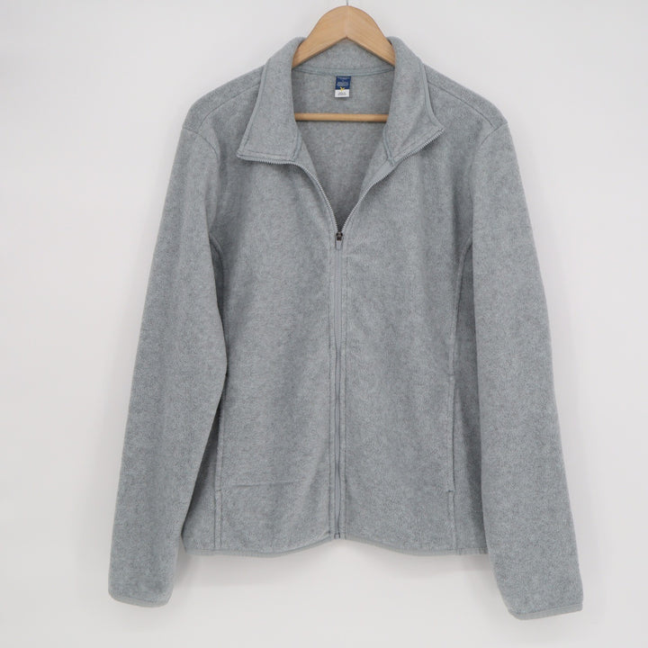 Old Navy Performance Fleece Full Zip Jacket Heather Gray Mock Neck Large