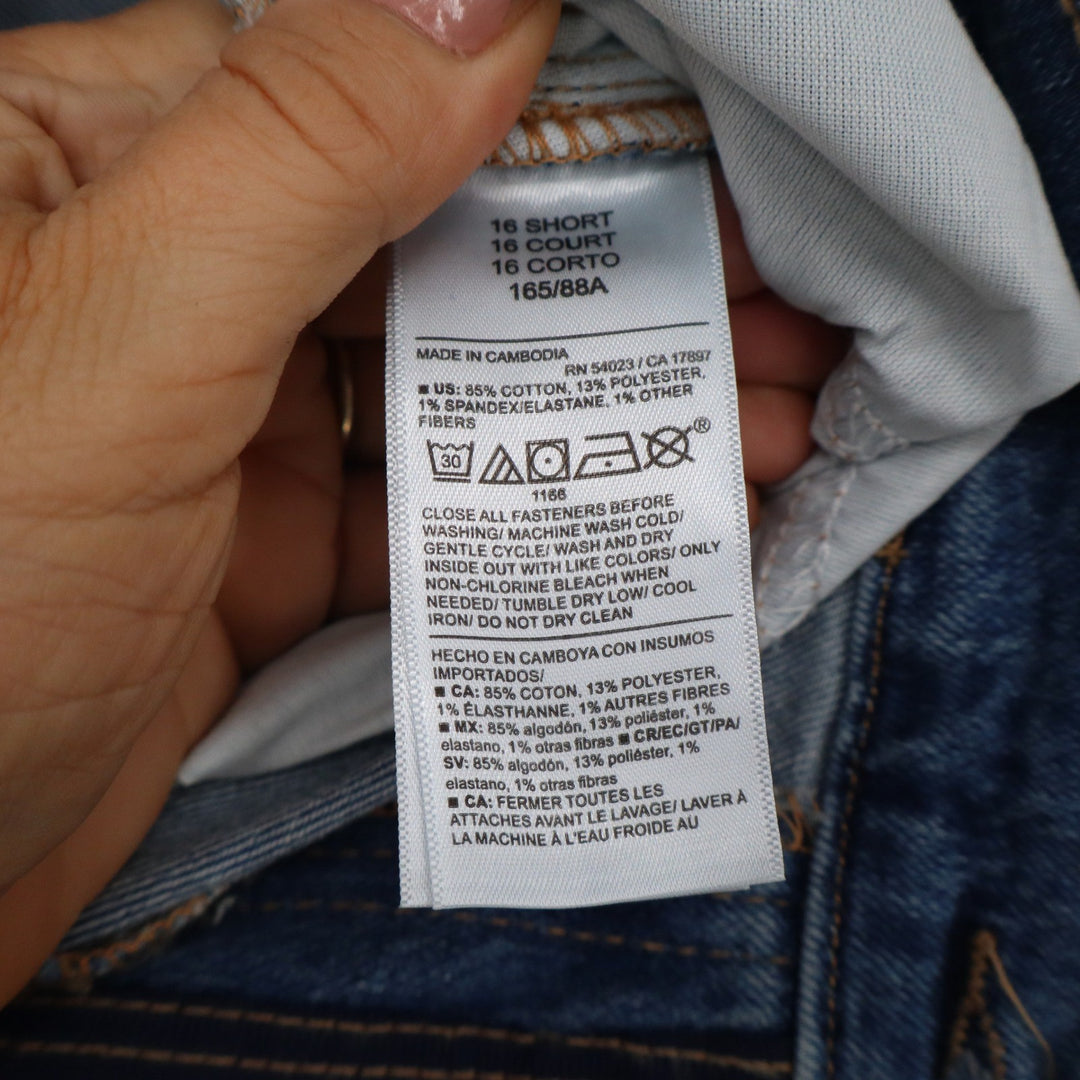 Old Navy Wow Barrel Leg Jeans Womens 16 Short Blue High Rise Cropped Medium Wash