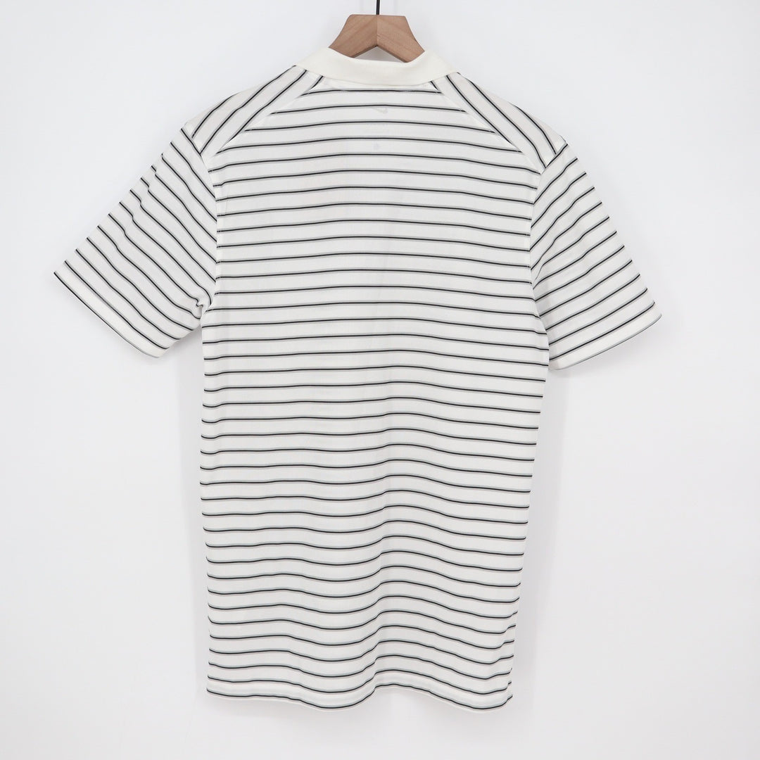 Nike Mens Dri-FIT Golf Polo Shirt White Striped Size S