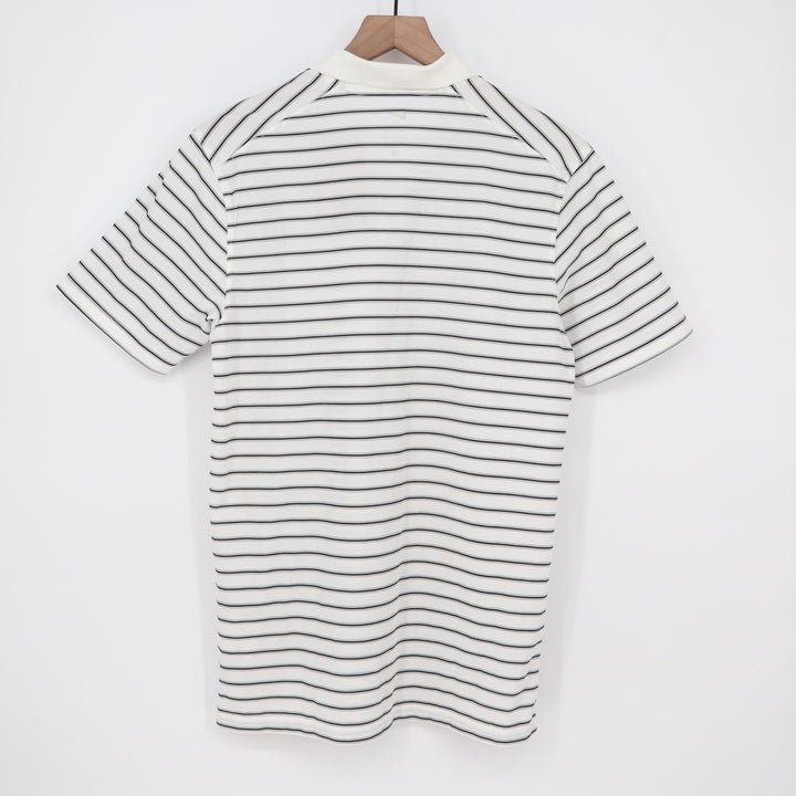 Nike Mens Dri-FIT Golf Polo Shirt White Striped Size S