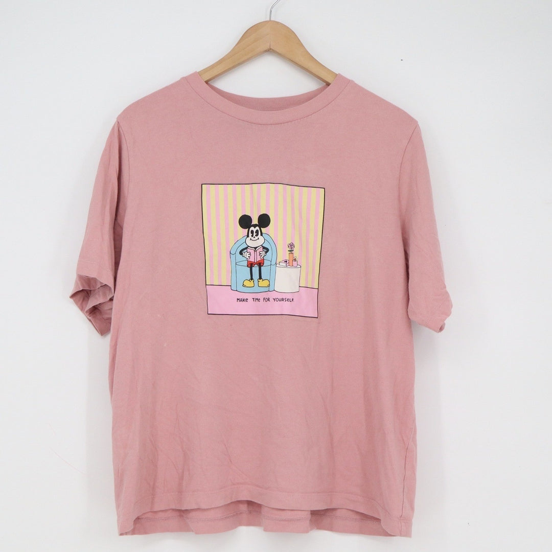 Uniqlo UT Disney Esther Kim Mickey Mouse Graphic T-Shirt Pink XL