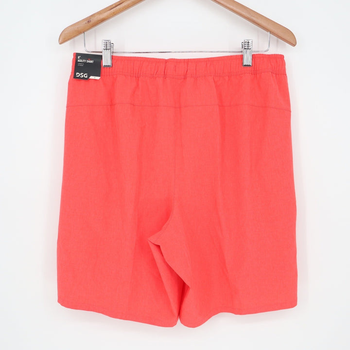 DSG Mens 8 Inch Agility Short Cabana Coral Heather Orange Medium