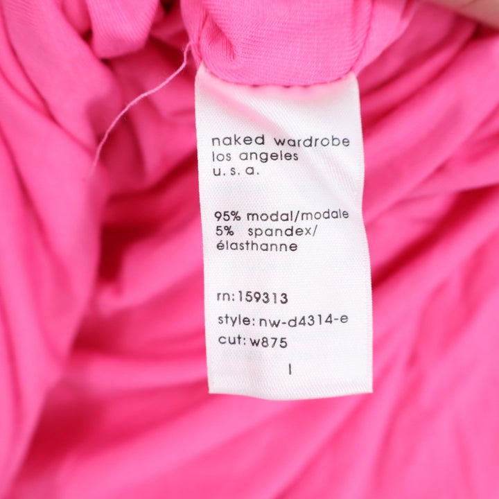 Naked Wardrobe Womens Pink Long Sleeve Bodycon Mini Dress Size L