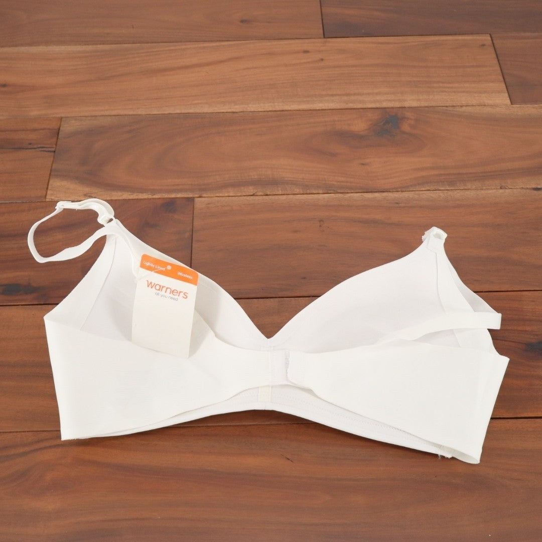 Warners No Side Effects Seamless Underwire Lightly Lined T Shirt Bra 36B White