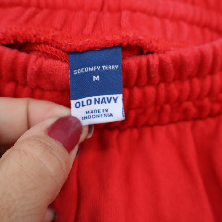 Old Navy Shorts Womens M SoComfy Terry Red Side Stripe Sporty Excellent