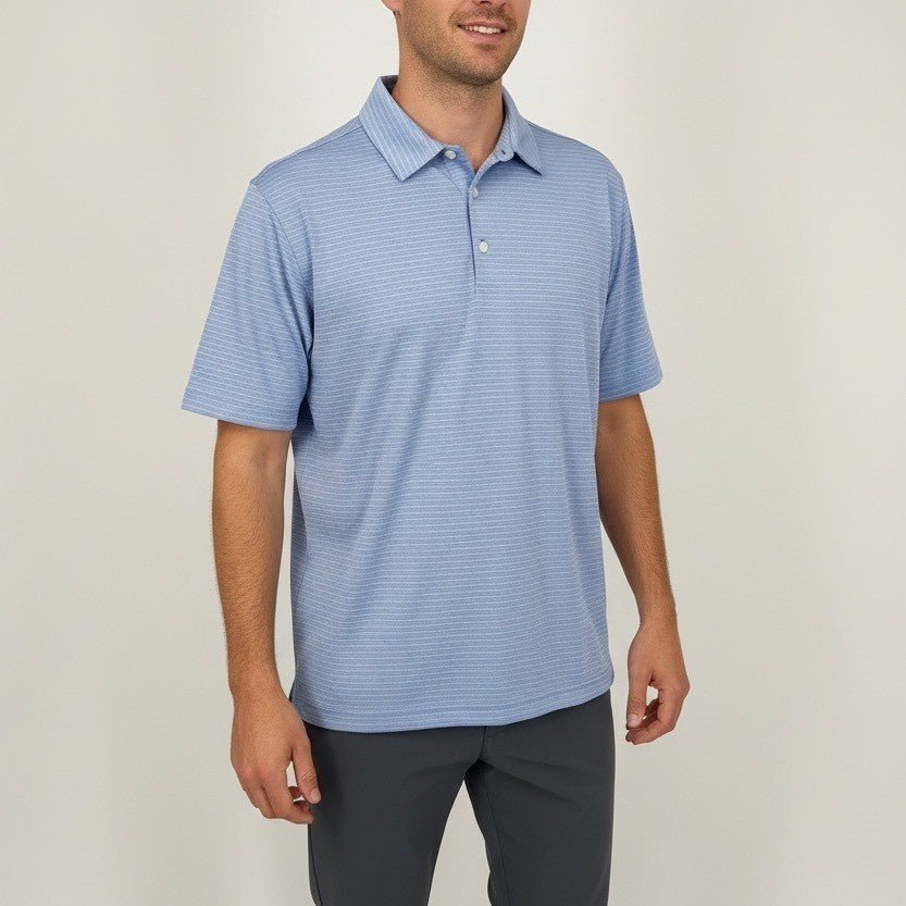 Walter Hagen 11 Majors Golf Polo Shirt Blue Stripe XXL Made in Jordan