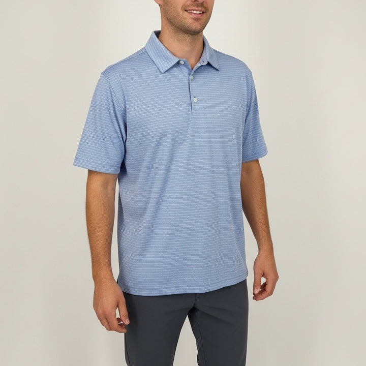 Walter Hagen 11 Majors Golf Polo Shirt Blue Stripe XXL Made in Jordan