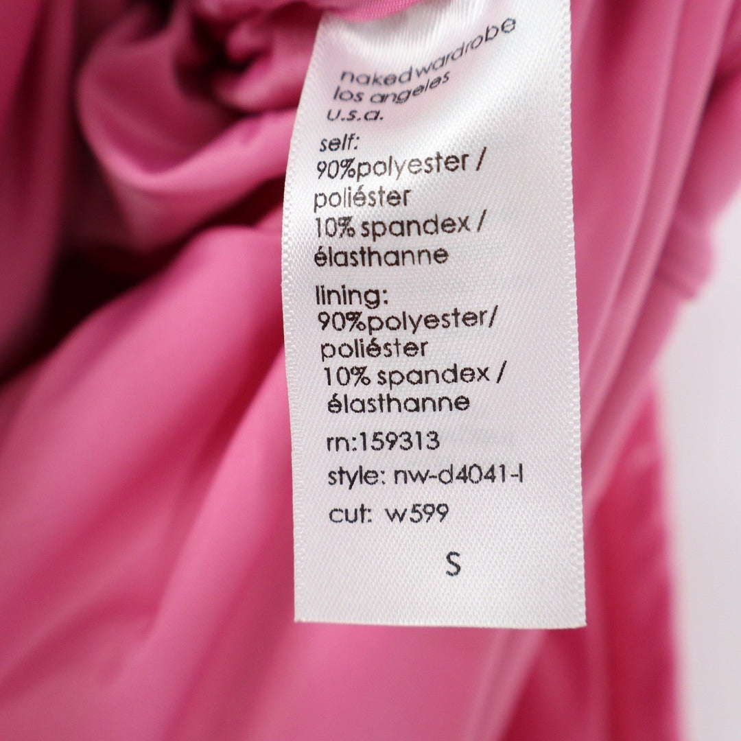 Naked Wardrobe Pink Vinyl High Neck Bodycon Mini Dress Small