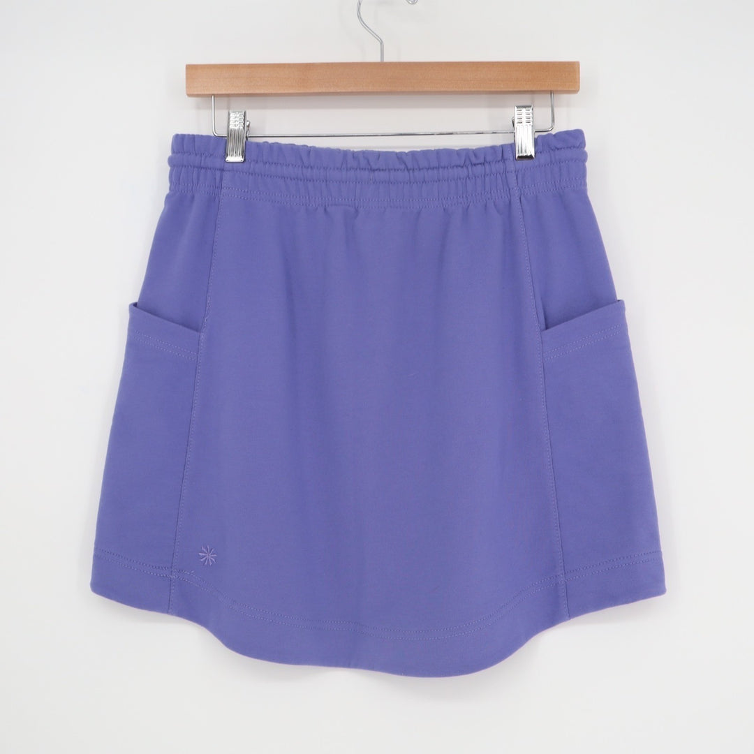 Athleta Retroterry Skirt Women S Lavender Cotton Stretch Drawstring Side Pockets
