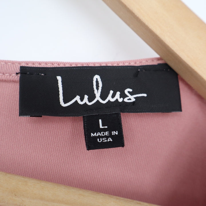 Lulus Striking Looks Bodysuit Women Medium Blush Pink Pleated V-Neck Long Sleeve