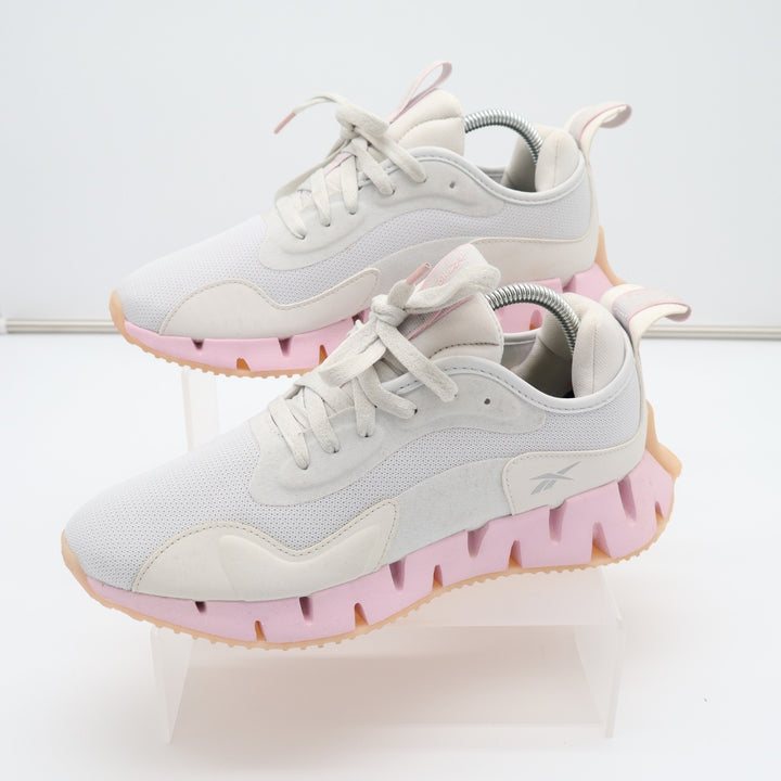 Reebok Zig Dynamica GX7538 Sneakers Womens US 9 Gray Pink Mesh Running Shoes