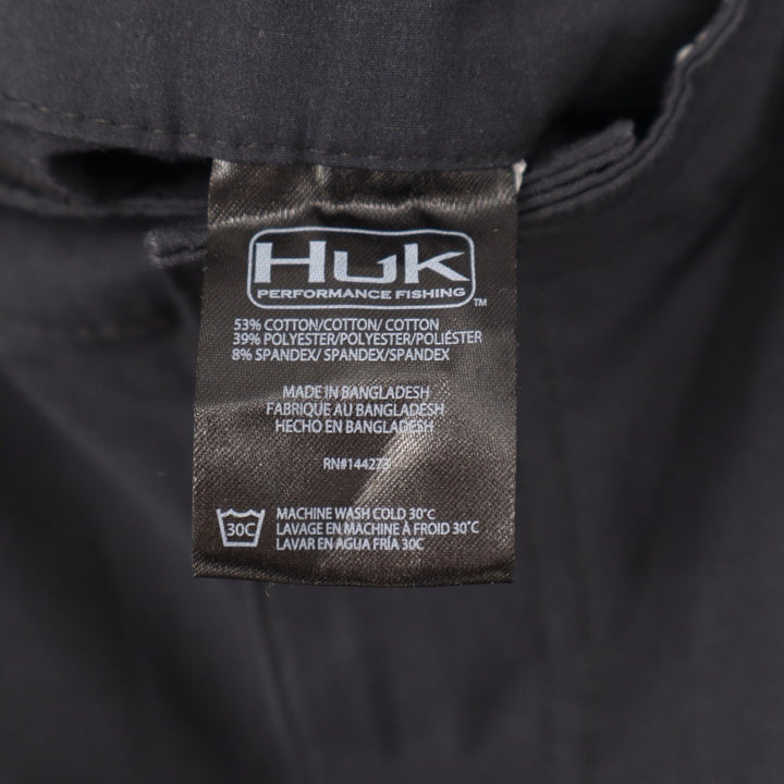 Huk Performance Fishing Shorts Mens XL Black Stretch Cargo Utility