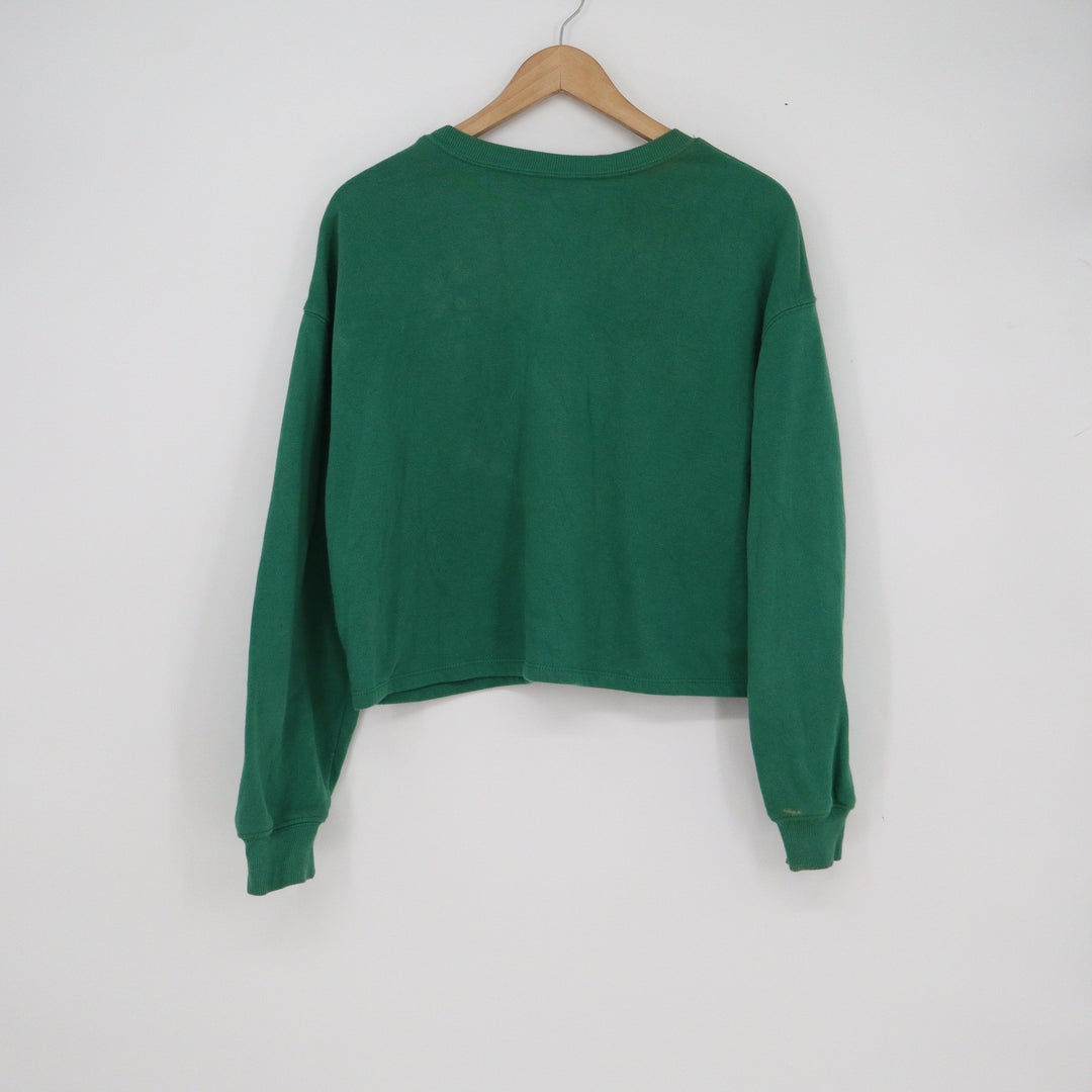 Hello Kitty Sanrio Athletic Dept Green Cropped Sweatshirt Large Hybrid Apparel