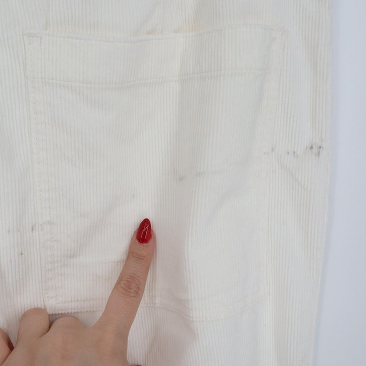 Madewell Emmett Corduroy Pants Womens 32 White Cotton Stretch Pockets Wide Leg