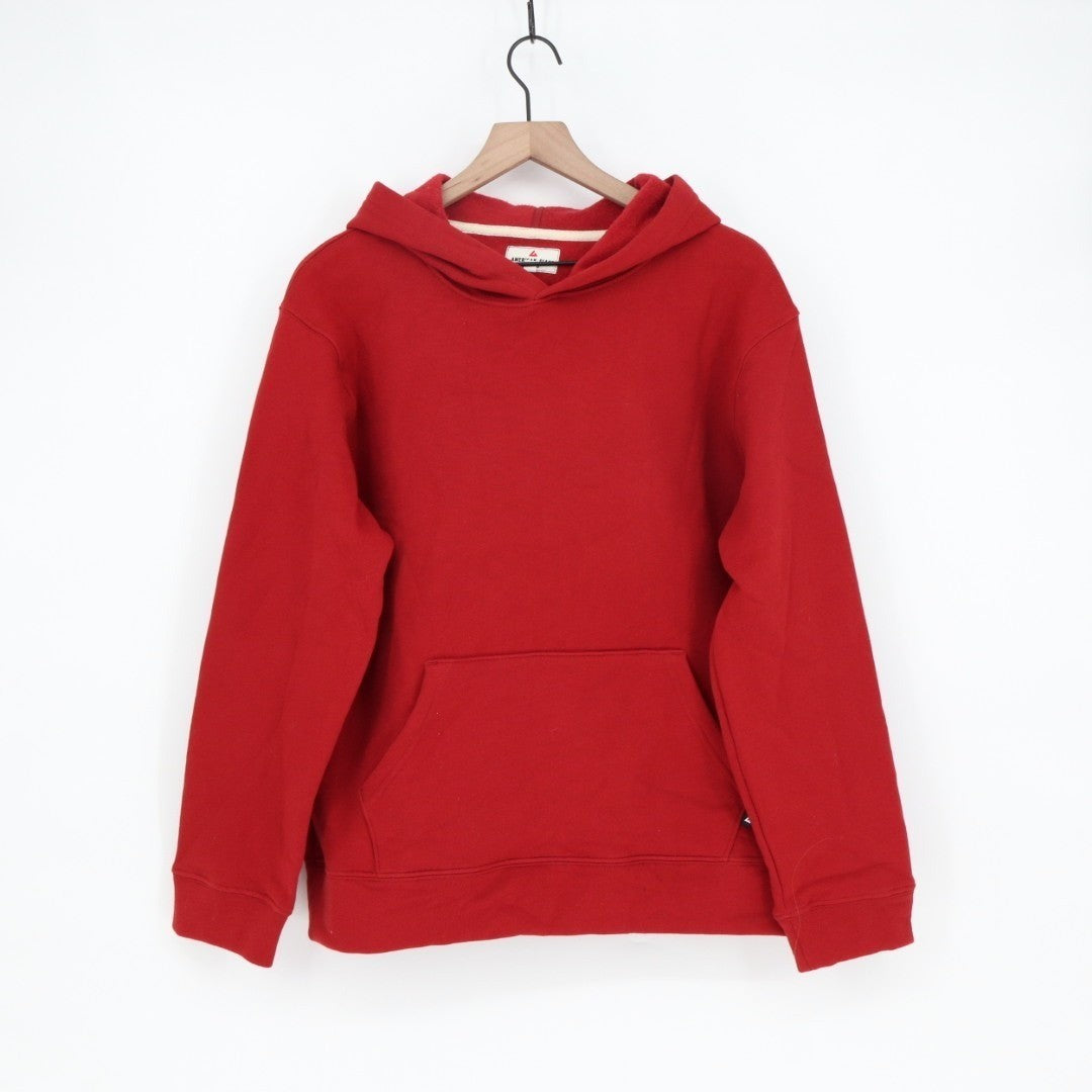 American Giant Midweight Hoodie Womens Large Red Relaxed Fit Fleece Lined Cotton