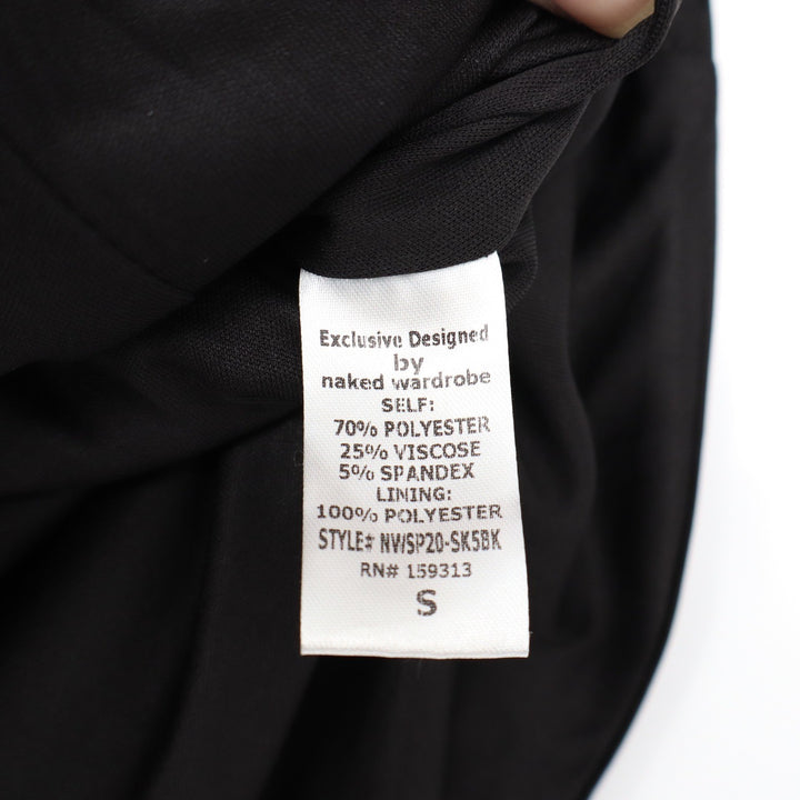 Naked Wardrobe The Statement Black Ruched Ruffle Mini Skirt Small