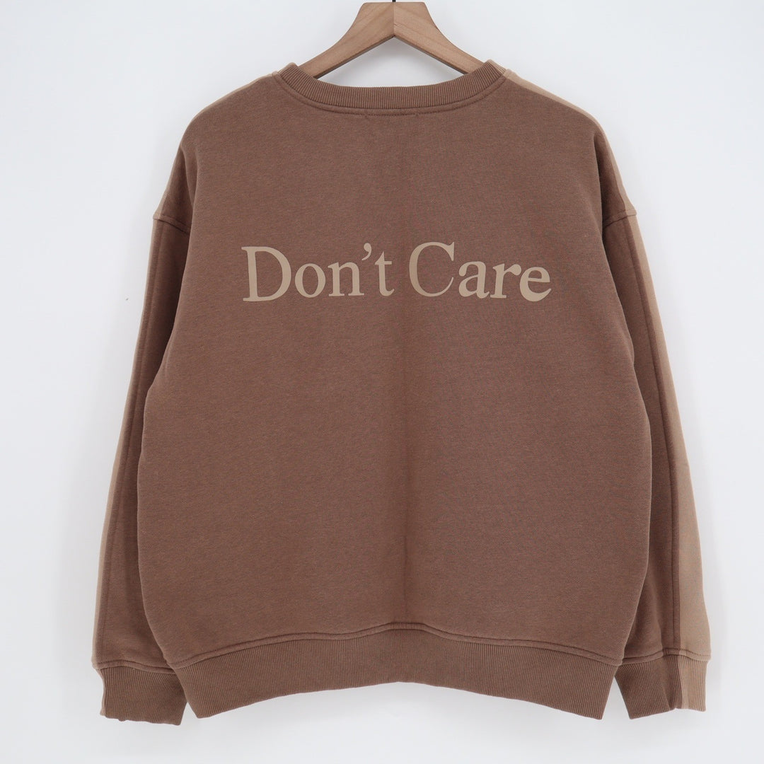 Bailey Rose Brown Tan Colorblock Dont Know Dont Care Graphic Sweatshirt Large