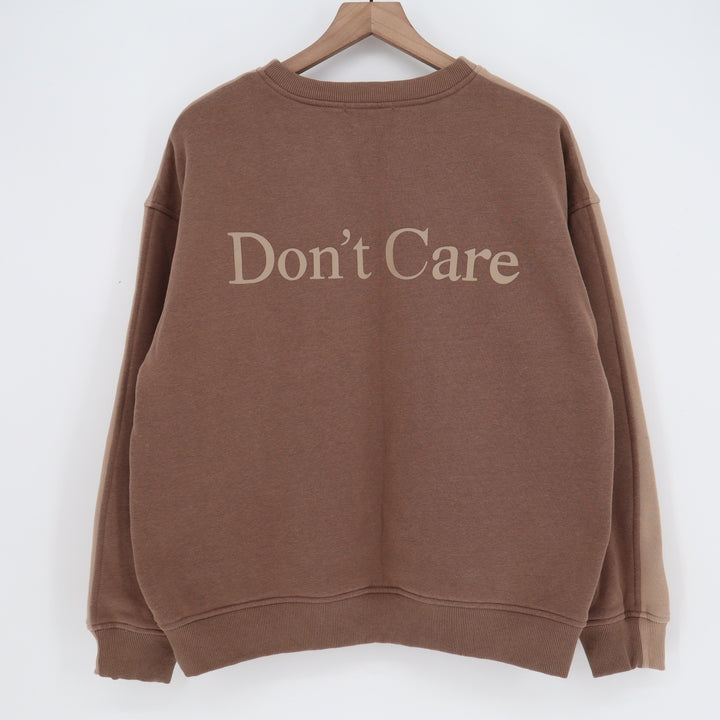 Bailey Rose Brown Tan Colorblock Dont Know Dont Care Graphic Sweatshirt Large