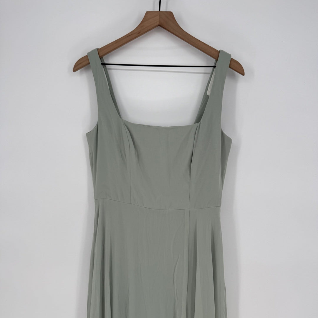 Thread Square Neck Chiffon Maxi Dress With Circle Skirt Size 8