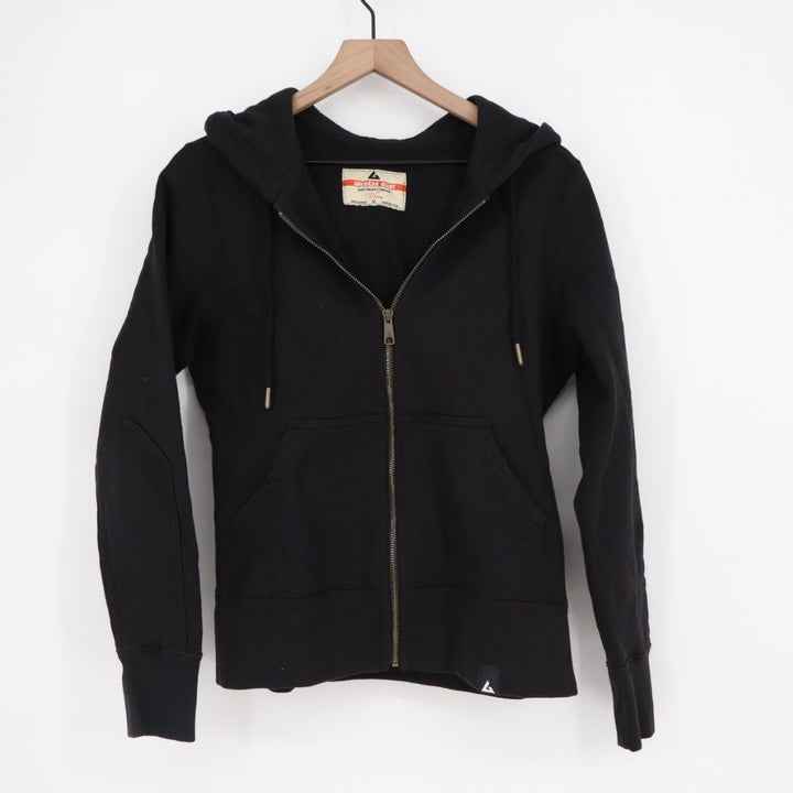 American Giant Hoodie Womens Medium Black Full Zip Cotton Sherpa Lined Outdoor