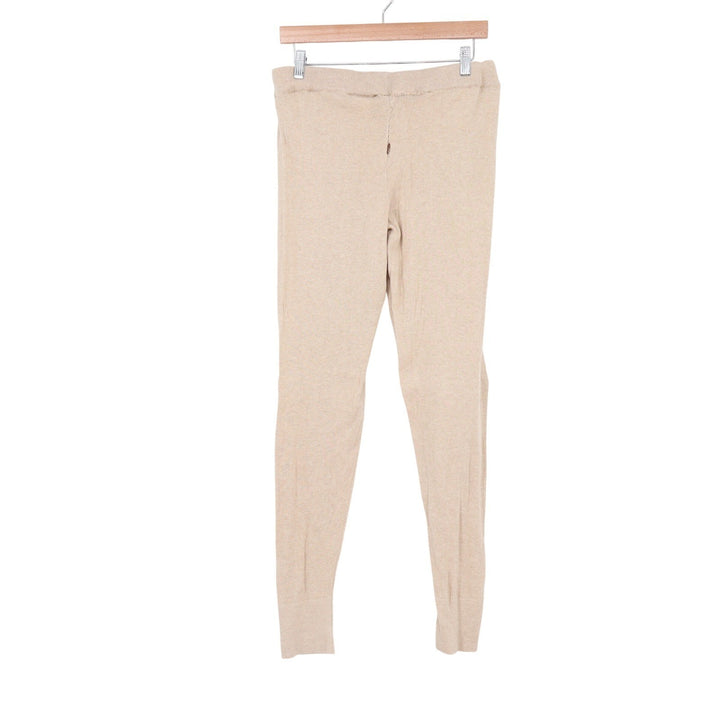 Cynthia Rowley Tan Beige Cotton Cashmere Knit Jogger Pants Womens Medium