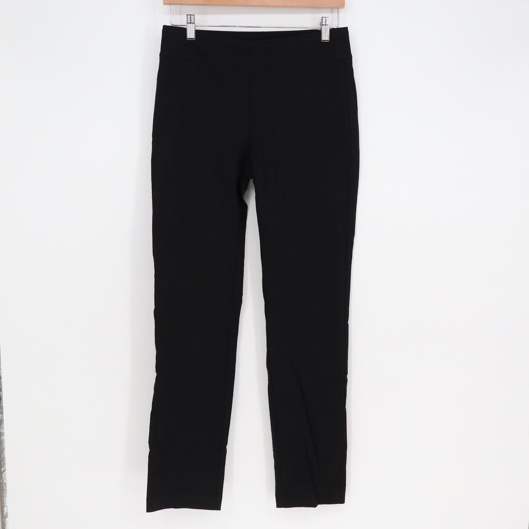 Black Stretch Pull On Straight Leg Pants Workwear Trousers Size 8 SKU 13981