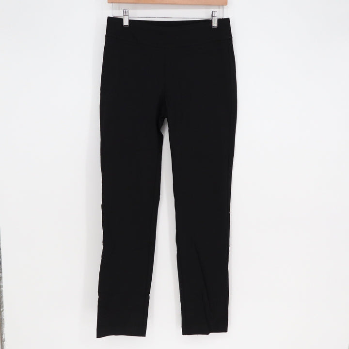 Black Stretch Pull On Straight Leg Pants Workwear Trousers Size 8 SKU 13981