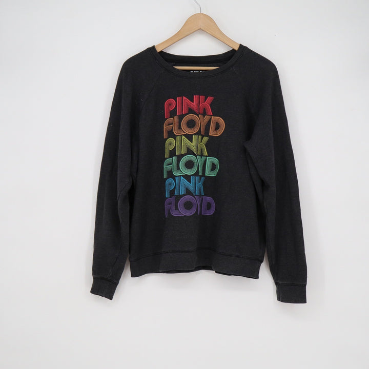 Lucky Brand Pink Floyd Sweatshirt Charcoal Black Rainbow Logo Pullover Mens L