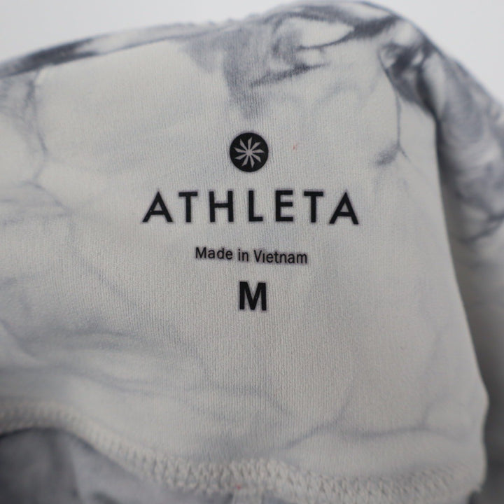 Athleta Tie Dye Leggings Activewear Pants Black White Size M