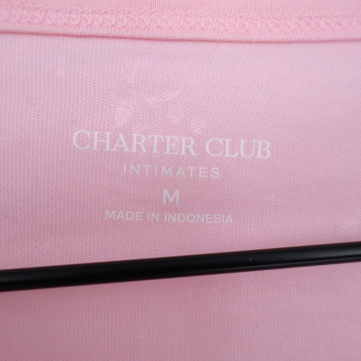 Charter Club Intimates Cropped Pajama Shirt Womens Medium Pink Floral Stretch