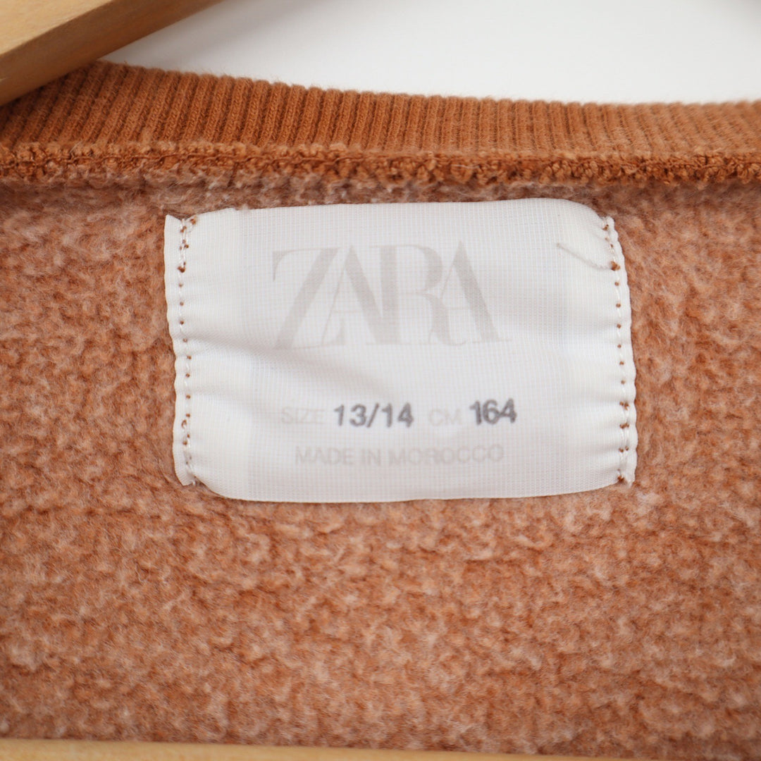 Zara Girls Brown New Dance All Day Graphic Sweatshirt Size 13/14 Rust Gold