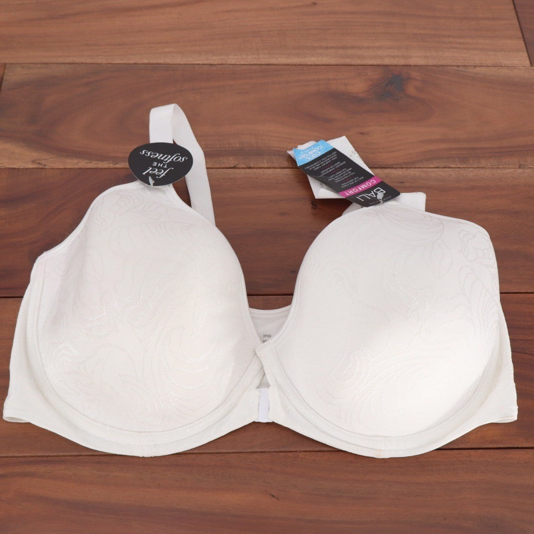 Bali Comfort Revolution Front Close Underwire Bra White 40D DF3P66 3P66