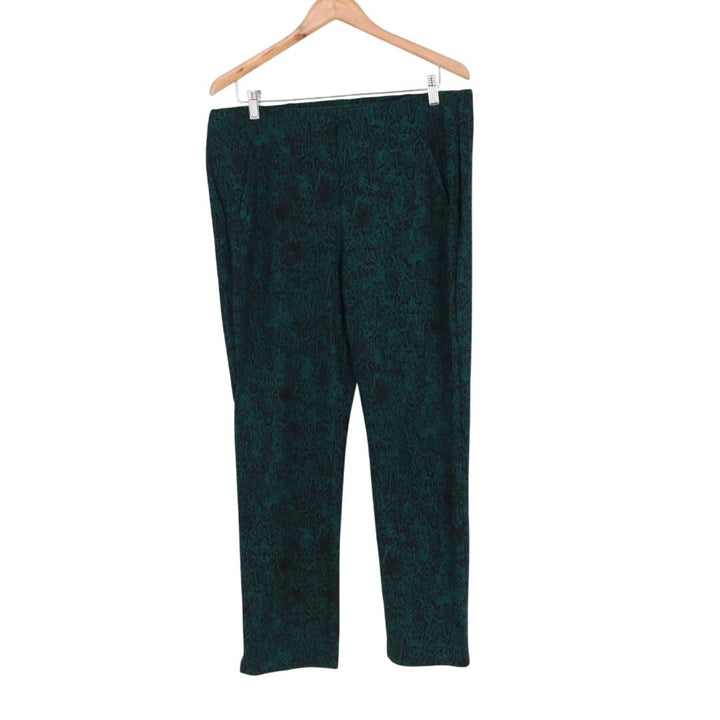 Chico's Jasper Opulent Python Juliet 360 Side Vent Ankle Pants Womens 14 Green