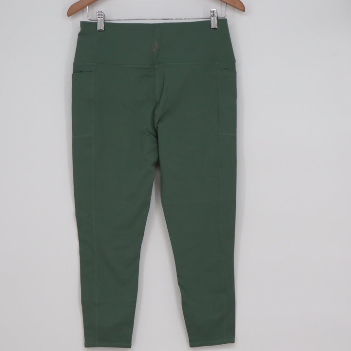 Skechers GO WALK Olive Green High Waisted Pocket Leggings Large Ankle Length